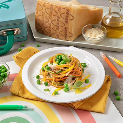 Spaghetti integrali con verdure e crema p
