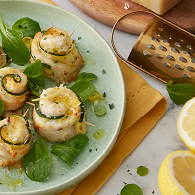 Flounder Rolls with Courgettes, Lemon and Grana Padano