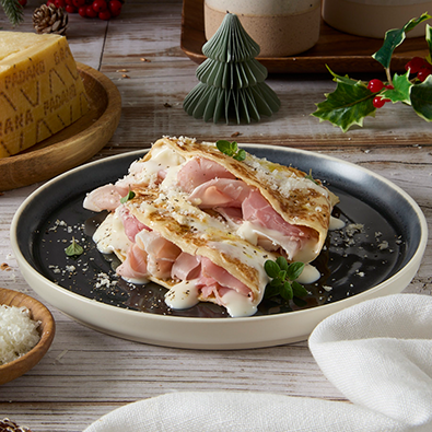 Crêpes salées à la crème Grana Padano AOP et au jambon cuit