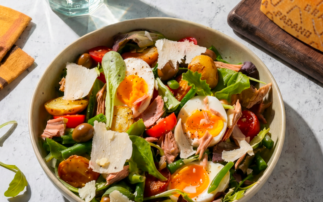 Insalata nizzarda con scaglie di Grana Padano DOP