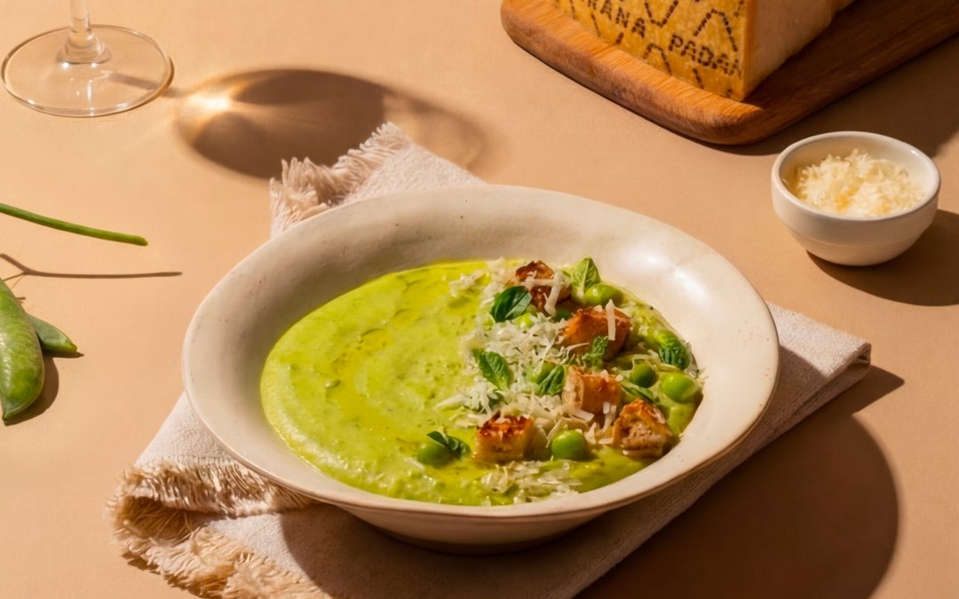Vellutata di piselli con Grana Padano DOP