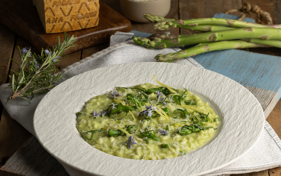 Risotto agli asparagi mantecato al Grana Padano DOP Riserva