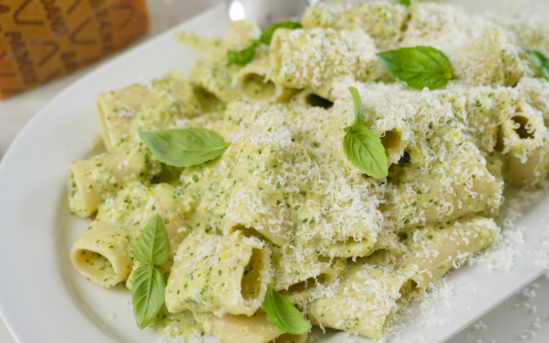 Grilled Lemon, Basil, Almond and Grana Padano PDO Pesto