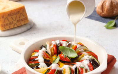 Ratatouille di verdure estive con crema al Grana Padano DOP Ratatouille di verdure estive con crema al Grana Padano DOP