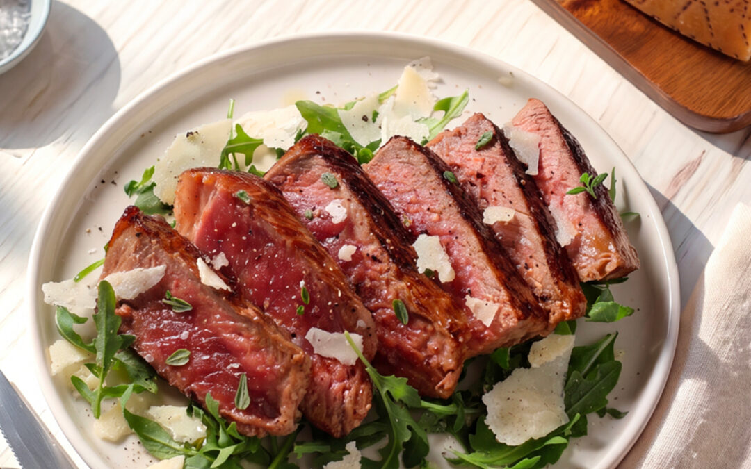 Tagliata di manzo con rucola e Grana Padano DOP